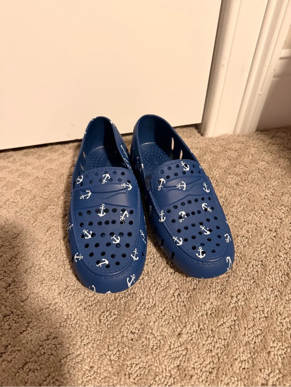 Kids Navy Anchor Slip-On Water Shoes